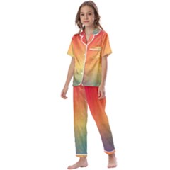 Colorful Rainbow Kids  Satin Short Sleeve Pajamas Set by artworkshop