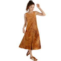 Annual Rings Tree Wood Summer Maxi Dress by artworkshop