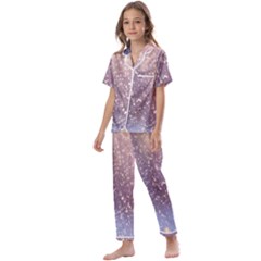 Snowfall Winter Kids  Satin Short Sleeve Pajamas Set by artworkshop