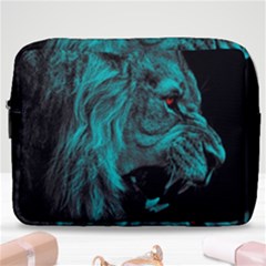 Angry Male Lion Predator Carnivore Make Up Pouch (large) by Jancukart