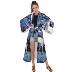 Unicorn Starry Night Maxi Kimono by Jancukart