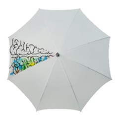 Brain-mind-psychology-idea-drawing Golf Umbrellas by Jancukart