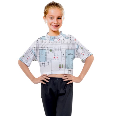 Circuits-electronics-atmel Kids Mock Neck Tee by Jancukart