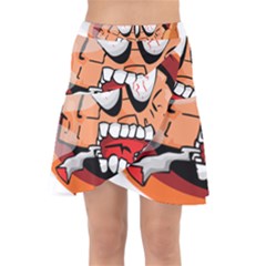 Brain Cartoon Animation Wrap Front Skirt by Jancukart