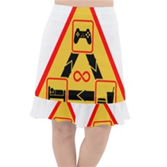 Gamer-geek-video-game-sign-fan Fishtail Chiffon Skirt by Jancukart