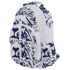 Head Art-lion Drawing Rounded Multi Pocket Backpack by Jancukart