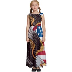 American-eagle- Clip-art Kids  Satin Sleeveless Maxi Dress by Jancukart