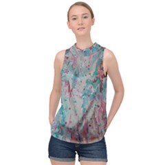 Splash Splosh  High Neck Satin Top by Hayleyboop