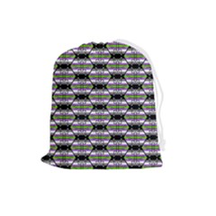 Hackers Town Void Mantis Hexagon Agender Nine 9 Stripe Pride Flag Drawstring Pouch (large) by WetdryvacsLair