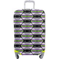 Hackers Town Void Mantis Hexagon Agender Nine 9 Stripe Pride Flag Luggage Cover (large) by WetdryvacsLair