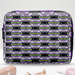 Hackers Town Void Mantis Hexagon Agender Nine 9 Stripe Pride Flag Make Up Pouch (large) by WetdryvacsLair