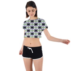 Hackers Town Void Mantis Hexagon Agender Pride Flag Tie Back Short Sleeve Crop Tee by WetdryvacsLair