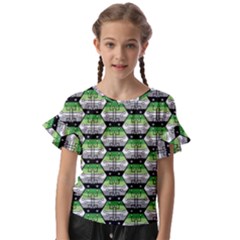 Hackers Town Void Mantis Hexagon Aromantic Pride Flag Kids  Cut Out Flutter Sleeves by WetdryvacsLair