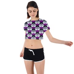 Hackers Town Void Mantis Hexagon Asexual Ace Pride Flag Tie Back Short Sleeve Crop Tee by WetdryvacsLair