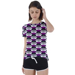 Hackers Town Void Mantis Hexagon Asexual Ace Pride Flag Short Sleeve Foldover Tee by WetdryvacsLair