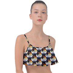 Hackers Town Void Mantis Hexagon Bear Pride Flag Frill Bikini Top by WetdryvacsLair