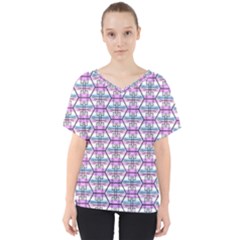 Hackers Town Void Mantis Hexagon Bigender Pride Flag V-neck Dolman Drape Top by WetdryvacsLair