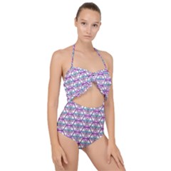 Hackers Town Void Mantis Hexagon Bigender Pride Flag Scallop Top Cut Out Swimsuit by WetdryvacsLair