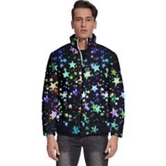 Christmas-star-gloss-lights-light Men s Puffer Bubble Jacket Coat by Jancukart