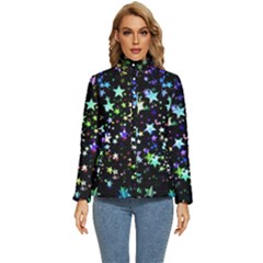 Christmas-star-gloss-lights-light Women s Puffer Bubble Jacket Coat by Jancukart