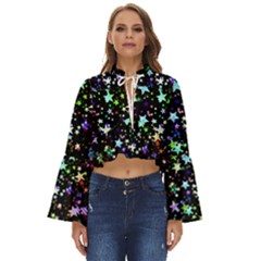 Christmas-star-gloss-lights-light Boho Long Bell Sleeve Top by Jancukart