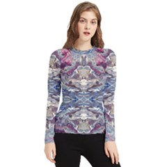 Abstract Pouring Women s Long Sleeve Rash Guard by kaleidomarblingart