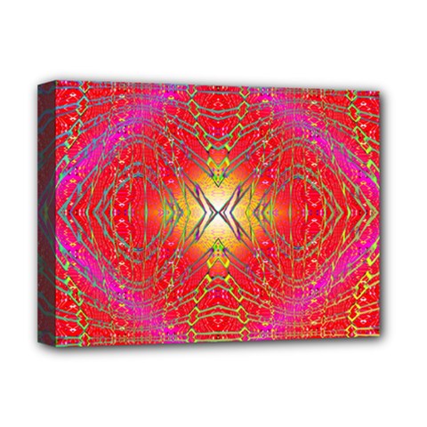 Lava Liquid Deluxe Canvas 16  X 12  (stretched)  by Thespacecampers