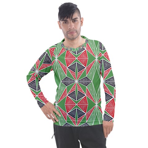 Abstract Pattern Geometric Backgrounds  Men s Pique Long Sleeve Tee by Eskimos