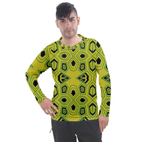 Abstract Pattern Geometric Backgrounds  Men s Pique Long Sleeve Tee by Eskimos