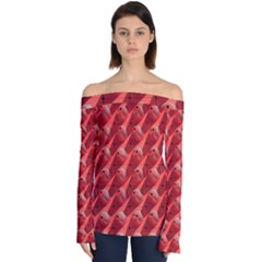 Sculpture-art-traffic-cones-plastic Off Shoulder Long Sleeve Top by Jancukart