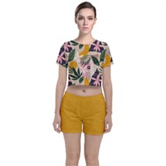 Floral Plants Jungle Polka 1 Crop Top And Shorts Co-ord Set by flowerland