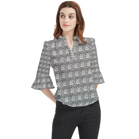 Digitalart Loose Horn Sleeve Chiffon Blouse by Sparkle