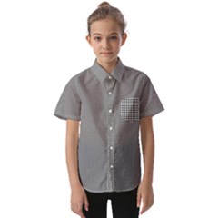 Small Soot Black And White Handpainted Houndstooth Check Watercolor Pattern Kids  Short Sleeve Shirt by PodArtist