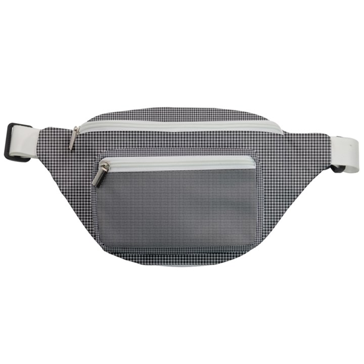 Small Soot Black and White Handpainted Houndstooth Check Watercolor Pattern Fanny Pack