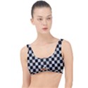 Large Black and White Watercolored Checkerboard Chess The Little Details Bikini Top View1