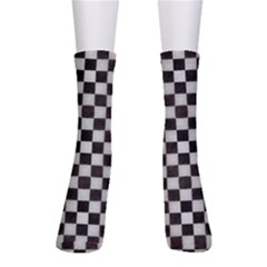 Large Black And White Watercolored Checkerboard Chess Crew Socks by PodArtist