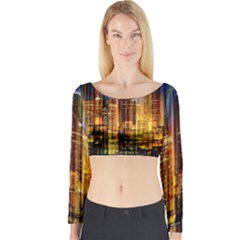 Skyline-light-rays-gloss-upgrade Long Sleeve Crop Top by Jancukart