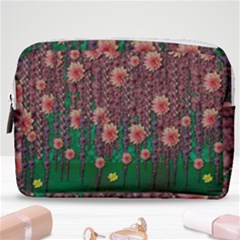 Floral Vines Over Lotus Pond In Meditative Tropical Style Make Up Pouch (medium) by pepitasart