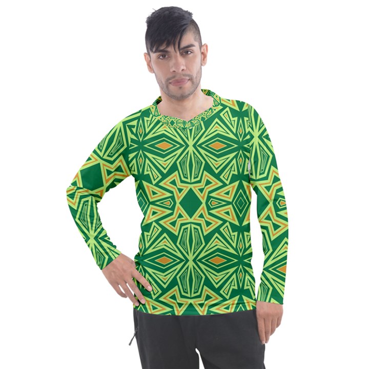 Abstract pattern geometric backgrounds Men s Pique Long Sleeve Tee