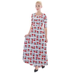 Spanish Love Phrase Motif Pattern Half Sleeves Maxi Dress by dflcprintsclothing