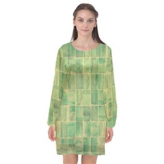 Bathroom Ceramic  Long Sleeve Chiffon Shift Dress  by artworkshop