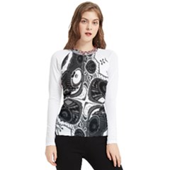 Im Fourth Dimension Black White 4 Women s Long Sleeve Rash Guard by imanmulyana