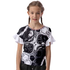 Im Fourth Dimension Black White 4 Kids  Cut Out Flutter Sleeves by imanmulyana