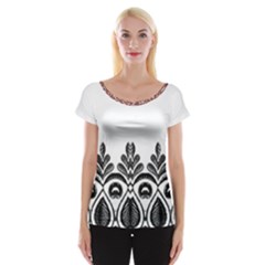 Im Fourth Dimension Black White 5 Cap Sleeve Top by imanmulyana