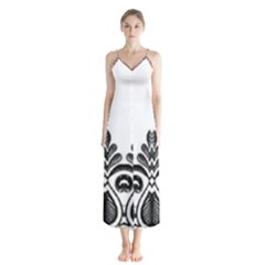 Im Fourth Dimension Black White 5 Button Up Chiffon Maxi Dress by imanmulyana