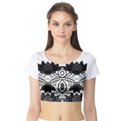 Im Fourth Dimension Black White 6 Short Sleeve Crop Top by imanmulyana