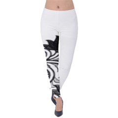 Im Fourth Dimension Black White 6 Velvet Leggings by imanmulyana