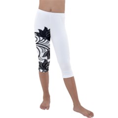 Im Fourth Dimension Black White 6 Kids  Lightweight Velour Capri Leggings  by imanmulyana