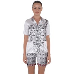 Im Fourth Dimension Black White 7 Satin Short Sleeve Pajamas Set by imanmulyana