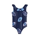 Eyes Evil Eye Blue Pattern Design Kids  Frill Swimsuit View1